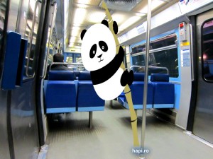 panda in metrou